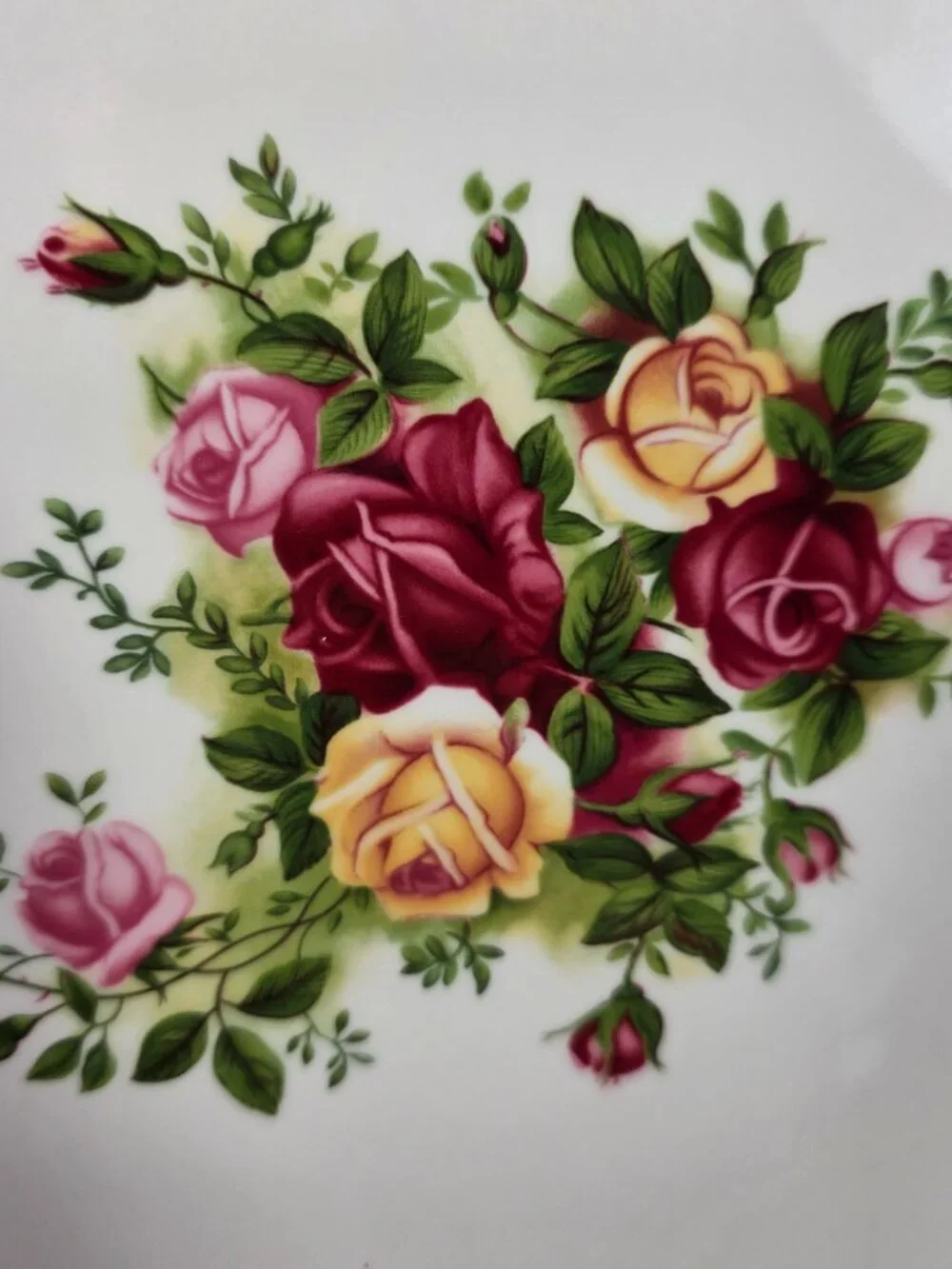 Royal Albert Old Country Roses Cake Plate & Server Set Red & Yellow Roses